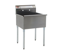 Eagle Group One-Compartment Utility Sink, 36 x 21-Inch Compartment, 430 Stainless Steel, Galvanized Legs, No Drainboards