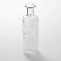 American Metalcraft 28 oz Diamond-Etched Fully Tempered Glass Water Bottle / Carafe