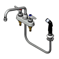 T&S Brass B-1171 4-Inch Center Deck-Mount Workboard Faucet with 8-Inch Swing Nozzle and Side Spray