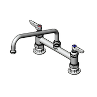 T&S Brass Double Pantry Deck-Mount Mixing Faucet with 10-Inch Swing Nozzle