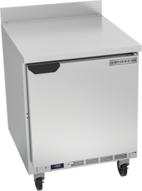 Beverage-Air Single-Section 27-Inch Stainless Steel Worktop Freezer with Solid Door, 5.87 Cu. Ft., Rear-Mounted Self-Contained Refrigeration