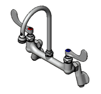 T&S Brass B-0355-04 Wall-Mount Surgical Sink Mixing Faucet with 8-Inch Adjustable Centers and Rosespray Outlet