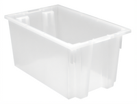 Quantum Heavy-Duty Clear Polypropylene Stack and Nest Tote, 23-1/2