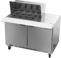 Beverage-Air SPE48HC-12M 48-Inch Mega Top Sandwich Prep Table with 2 Doors and 12 Pan Openings