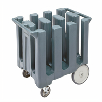 Cambro DC700 Granite Gray 6-Column Dish Caddy Cart for 7-Inch Plates