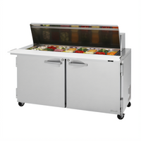 Turbo Air PRO Series 60-Inch Mega Top Sandwich/Salad Prep Table, 2 Section, 24-Pan, Self-Contained Rear-Mount
