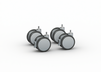 RATIONAL Caster Kit with 4 Casters for Size 2-XS and 2-S, Non-Adjustable