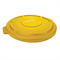 Rubbermaid BRUTE 32 Gallon Flat Trash Can Lid, Heavy Duty Plastic, Yellow