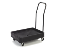 Carlisle Cateraide Polyethylene Pan Carrier Dolly with Push Handle, Black, Holds 2 XT3000R Stacked