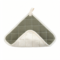 Winco 8 Inch x 8 Inch Square Terrycloth Pot Holder with Fire-Retardant Back, White/Gray