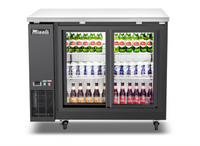 Migali 48.75-Inch Back Bar Refrigerator with 2 Sliding Glass Doors and Stainless Steel Top