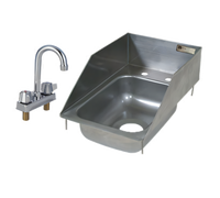 John Boos Pro-Bowl Drop-In 1-Compartment Stainless Steel Hand Sink, 10 x 14 x 5 Bowl, with Economy Gooseneck Faucet and Side Splashes