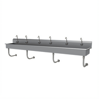 Advance Tabco 120-Inch Wall Mounted Multiwash Hand Sink with 6 Electronic Faucets