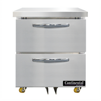 Continental Refrigerator 27-Inch One-Section Undercounter Freezer with 2 Drawers, 7.4 Cu. Ft., R-290, 1/4 HP