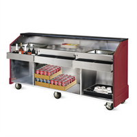 Architectural Series 96-Inch Dual-Station Portable Bar with Dual Ice Bins and Underbar Server