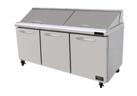 Kool-It Signature 72-Inch 3-Section Mega Top Sandwich/Salad Prep Table Refrigerator