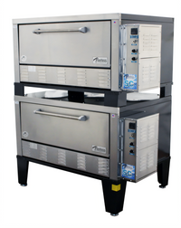 Peerless Double-Stack Electric Deck Pizza Oven with 42 x 32-Inch Steel Deck Interior