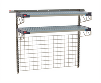 Metro SmartWall Life Wall-Mounted Starter Station Base Kit with 24 x 48 Wire Grid and 18 x 48 Grid Mat Shelves