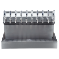 Kronos Wall-Mounted 10-Faucet Glycol-Cooled Draft Tower with Glass Rinser and Drip Tray
