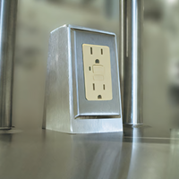 Advance Tabco Doghouse-Style Duplex GFI Electrical Outlet Box with Stainless Face Plate