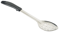 Winco 13-Inch Perforated Basting Spoon with Stop Hook and Black Polypropylene Handle
