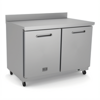 Kelvinator Commercial 48-Inch Two-Section Countertop Refrigerated Work Top Refrigerator with Backsplash
