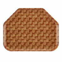 Camtray Trapezoid 14 x 18 Inch Fiberglass Cafeteria Tray, Dark Basketweave