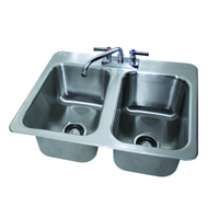 Advance Tabco Two-Compartment Drop-In Stainless Steel Sink with 8-Inch Swing Spout Faucet