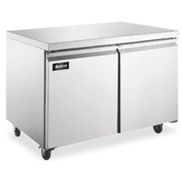Omcan 8.7 Cu. Ft. Two-Section Undercounter Reach-In Freezer with Rear-Mount Self-Contained Refrigeration