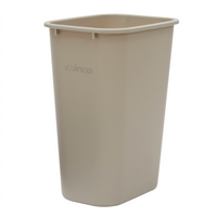 Winco 41 Qt Beige Rectangular LDPE Wastebasket