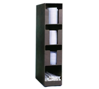 Vollrath Vertical Three-Pocket Lid and Wrapped Straw Dispenser