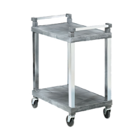 Vollrath 2-Shelf Plastic Utility Cart with Chrome Uprights, 30-1/2 x 18-1/2 x 36 Inches