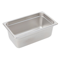 Crestware Saf-T-Stak 1/4 Size Solid Stainless Steel Hotel Pan, 2-1/2 Inch Deep