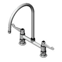 Equip 8-Inch Centers Deck Mount Mixing Faucet with 9-Inch Swivel Gooseneck and Wrist Handles