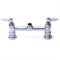 T&S Brass B-0220-LN 8-Inch Center Deck Mount Mixing Faucet, Less Nozzle