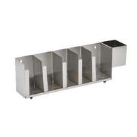 Vollrath CTL5 Horizontal 5-Section Stainless Steel Lid Organizer with Straw Holder
