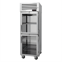 Turbo Air PRO Series Pass-Thru Heated Pizza Holding Cabinet, 1 Section, 27 Cu. Ft., Half-Height Glass Front and Solid Rear Doors