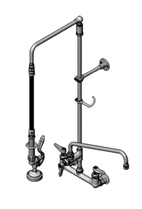 EasyInstall Wall-Mount Pre-Rinse Unit with Add-On Faucet and 14-Inch Swing Nozzle
