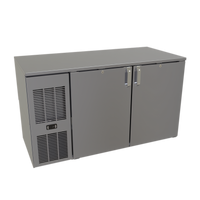 Glastender C1FL52 Low Profile Two-Section Front-Serviced Back Bar Cooler, 52 Inch Wide, Self-Contained Refrigeration