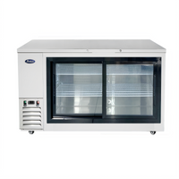 Atosa Shallow Depth Two-Section Back Bar Cooler with Sliding Glass Doors, 18.6 Cu. Ft.