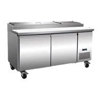 Serv-Ware 71-Inch 9-Pan Refrigerated Pizza Prep Table, 2-Door