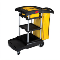 Rubbermaid Commercial Products High Capacity Janitor Cart, 7.25 Cu. Ft., Black