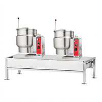 Vulcan Dual 12-Gallon Electric Tilting Kettle/Stand Assembly with 64-Inch Stainless Steel Stand