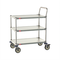 Metro Type 316 Stainless Steel 3-Shelf Bus Cart, 18 x 30 Inches