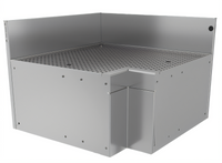 Glastender Underbar Inside L-Shape 90° Corner Drainboard, 24-Inch Deep, Stainless Steel, No Legs