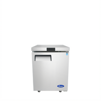 Atosa One-Section Undercounter Reach-In Refrigerator, 4.8 Cu. Ft., Solid Door, Stainless Steel
