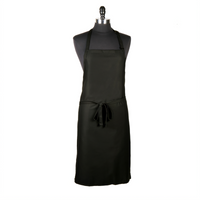 Mercer Culinary Genesis No-Pocket Bib Apron, Black, Adjustable Neck Strap, 33 x 23 Inches