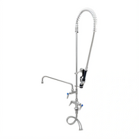 Single-Hole Deck Mount Mixing Faucet with 12-Inch Swing Nozzle and Spray Valve