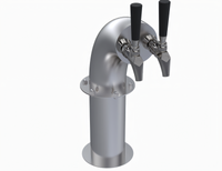 Krowne Dual Faucet Glycol-Cooled Snakehead Countertop Beer Tower, Brushed Stainless Steel