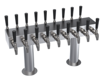 Krowne Double-Sided 18-Faucet Glycol-Cooled T-Head Draft Beer Tower, 30-Inch, Brushed Stainless Steel